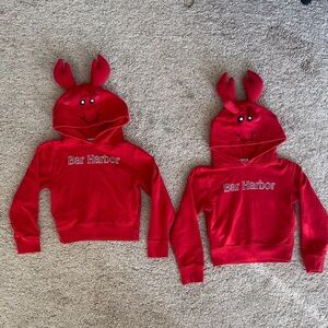 MATCHING “Bar Harbor” Red Kids Hoodies with Lobster Design